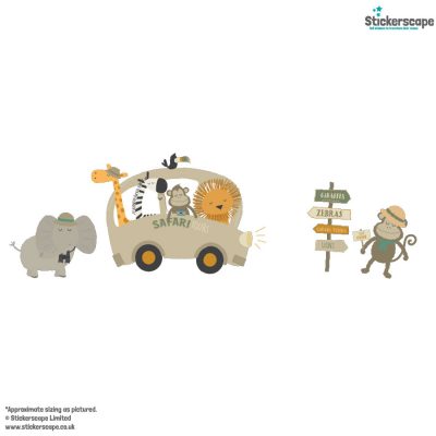 Safari Bus Wall Sticker (Large)