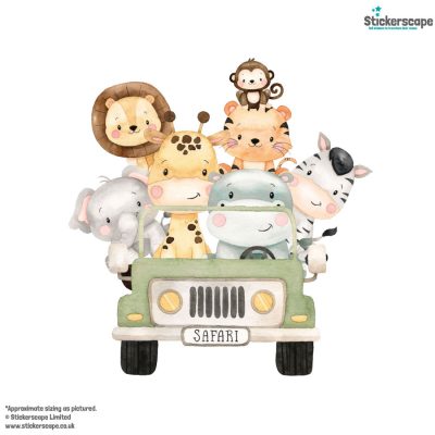 Personalised Safari Jeep Wall Sticker