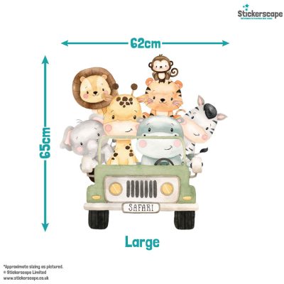 Personalised Safari Jeep Wall Sticker (Large)