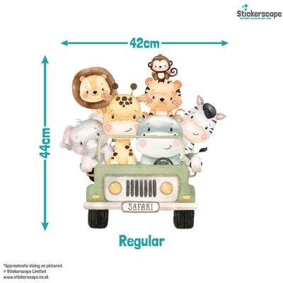 Personalised Safari Jeep Wall Sticker (Regular)