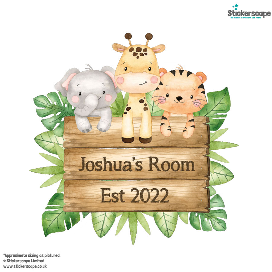 Personalised Safari Sign Wall Sticker