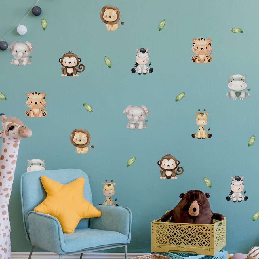 Baby Safari Animals Wall Sticker Pack