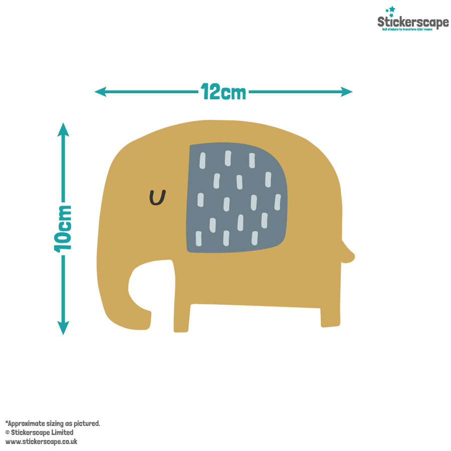 Navy and Grey Elephants Wall Sticker Pack