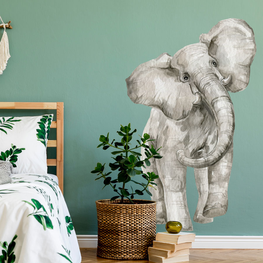 Watercolour Elephant Wall Sticker (Large)