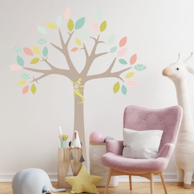 Nursery safari wall sticker (Pastel - Tree pack)
