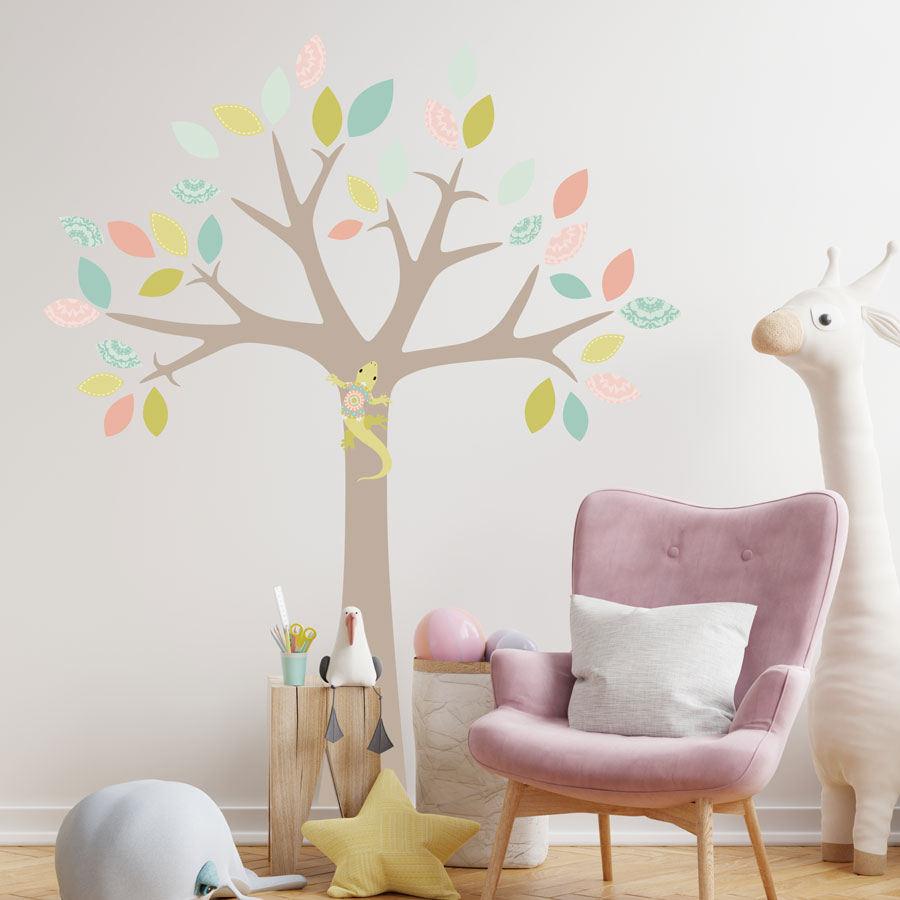 Nursery safari wall sticker (Pastel - Tree pack)