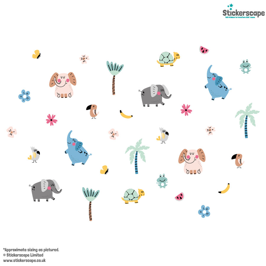 Fun elephant stickaround pack shown on a plain white background