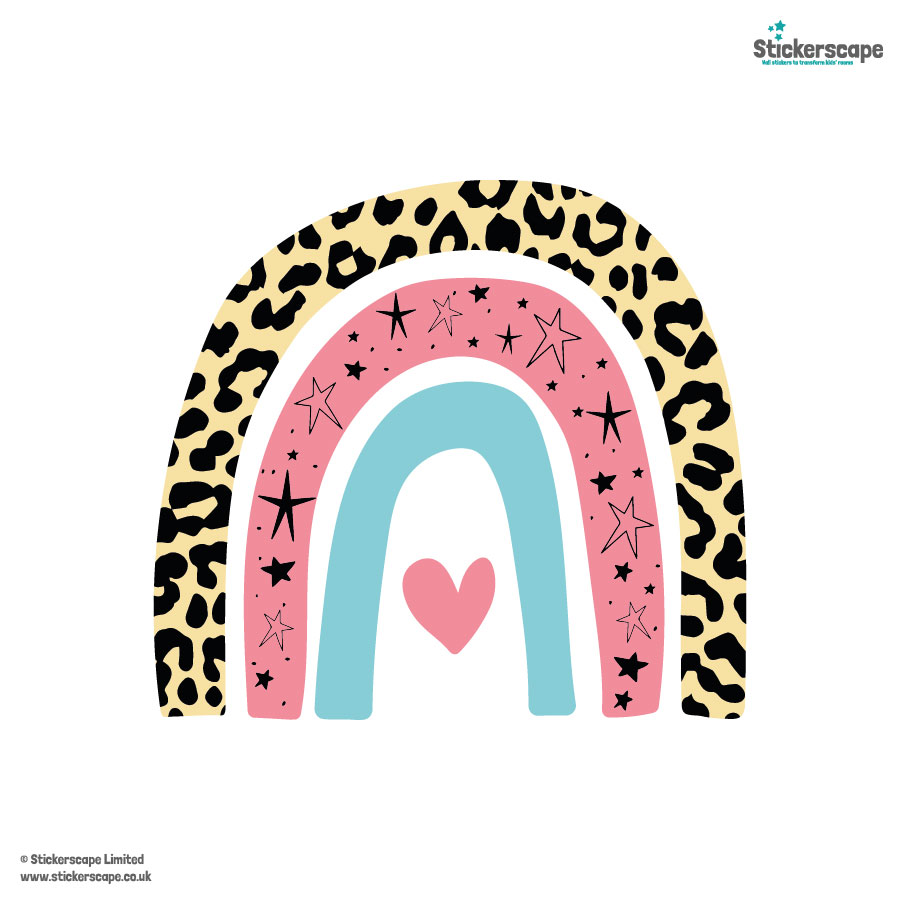 Leopard Print Rainbow Window Sticker (Option 1)