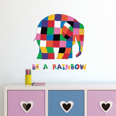 Elmer be a rainbow wall sticker (Regular size) perfect for creating an Elmer theme in your child's bedroom or playroom