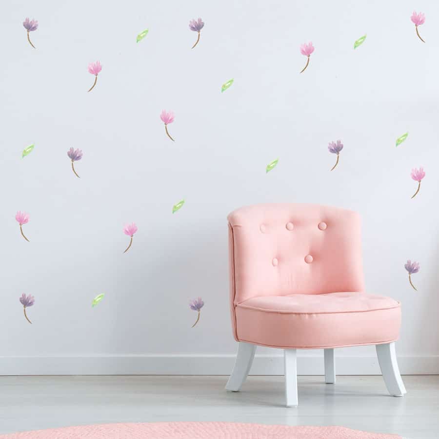 Watercolour flower wall stickers are a perfect way to decorate your child's bedroom, playroom or nursery with a simple, floral theme.