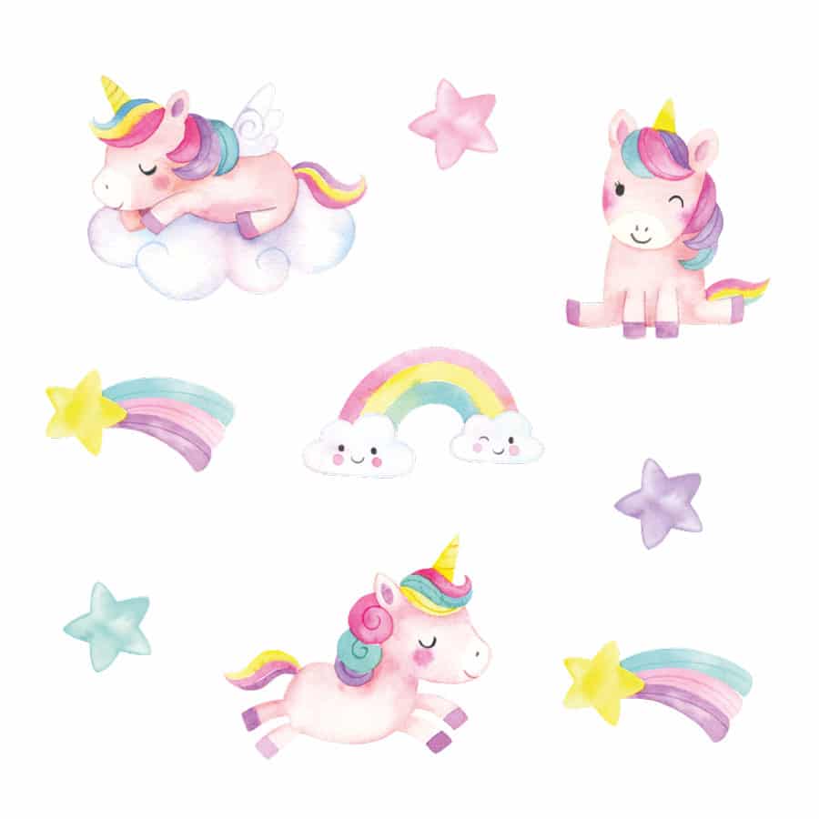 Unicorn And Stars Wall Stickers Unicorn Wall Stickers Stickerscape Uk