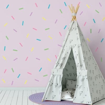 Sprinkle wall stickers (Bright) are perfect for decorating your child's room with a simple colourful theme