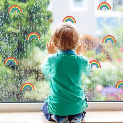 Rainbow stickaround window stickers quick and easy to apply to decorate your childs room. (Birght)