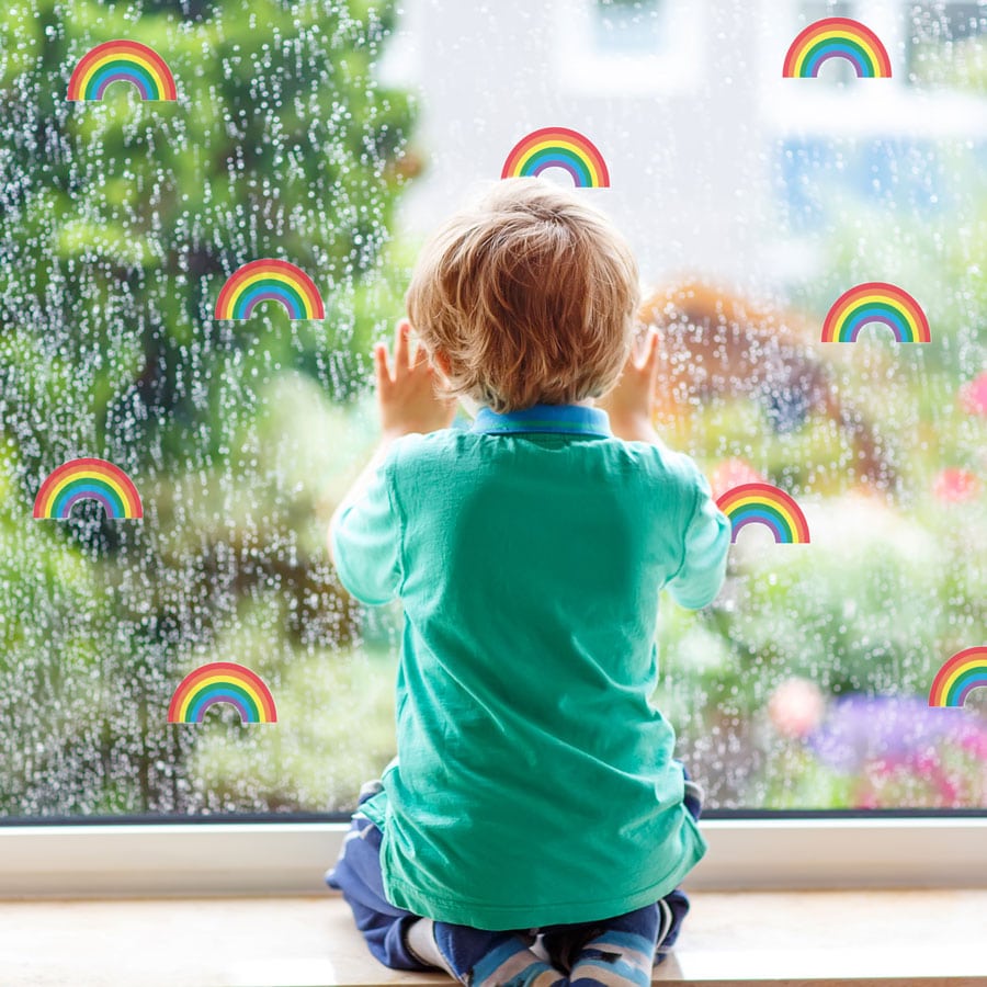 Rainbow stickaround window stickers quick and easy to apply to decorate your childs room. (Birght)