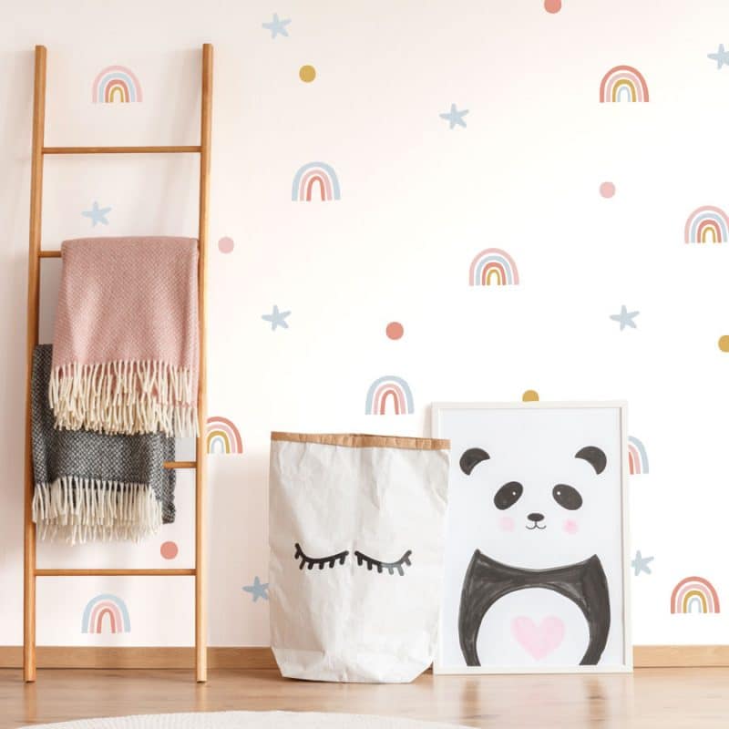 Scandi muted rainbows wall stickers by stickerscape