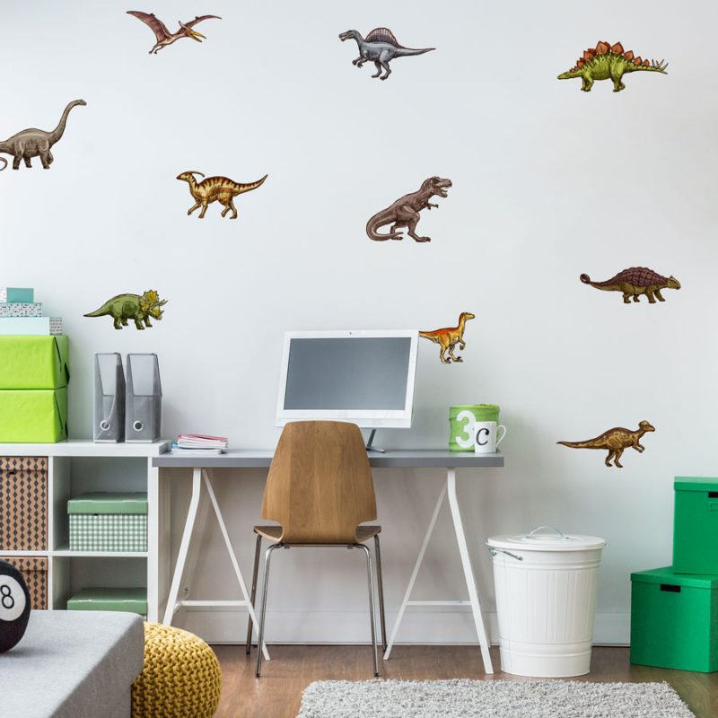 Dinosaur stickaround wall sticker pack (Multicolour) perfect for decorating a childs room with a dinosaur theme