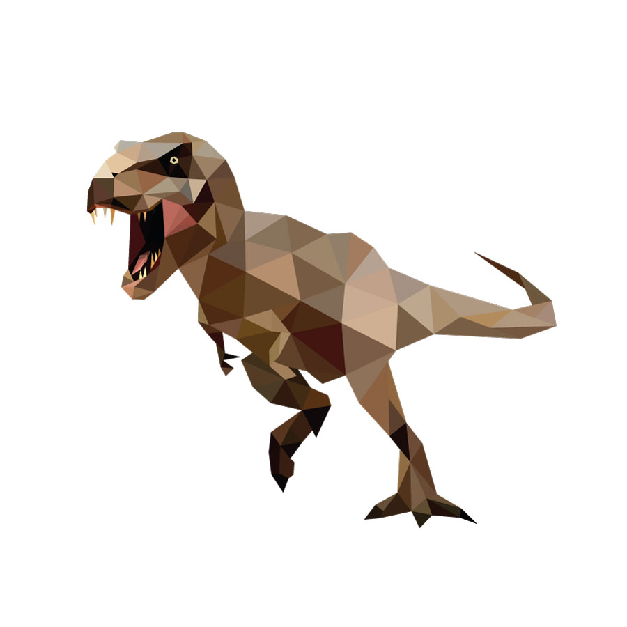 Geometric T-Rex wall sticker on a white background