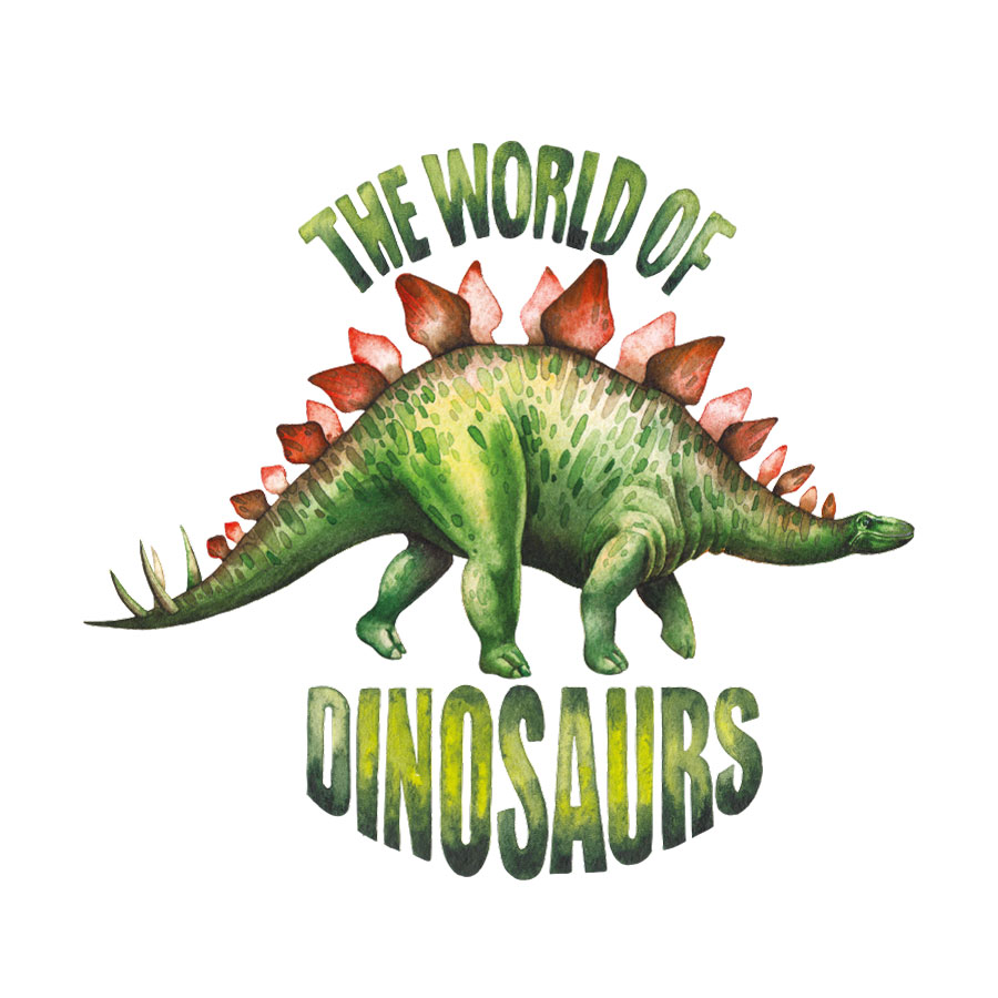 World of Dinosaurs - Stegosaurus wall sticker on a white background