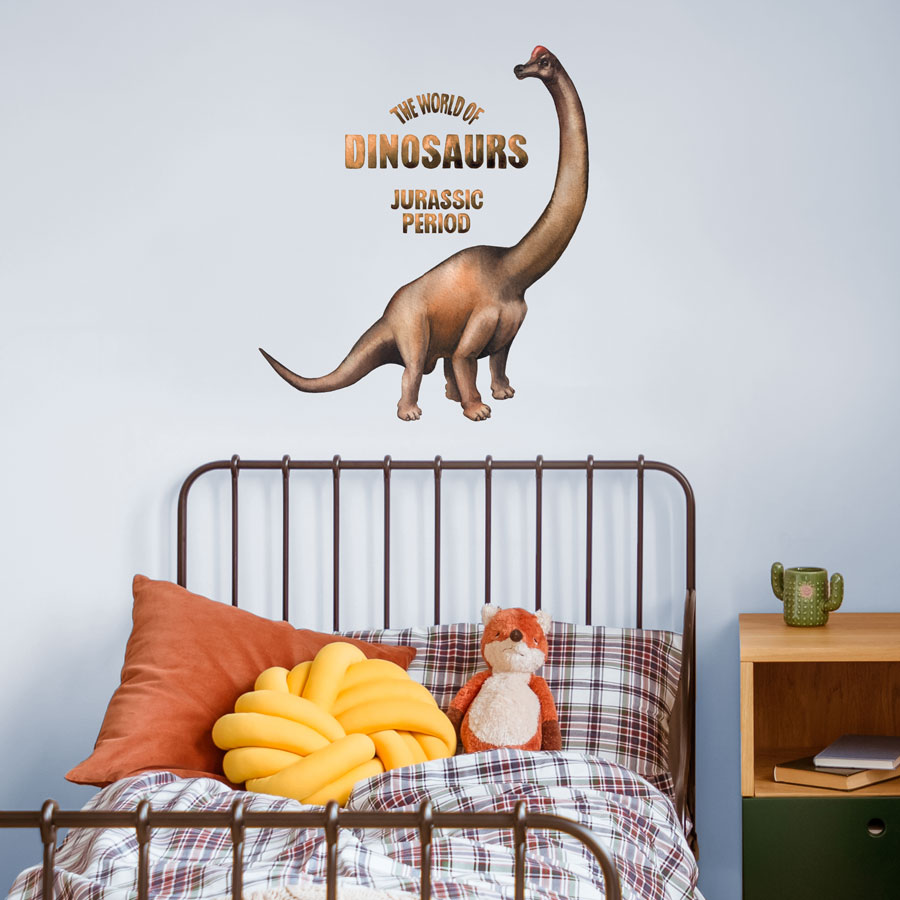 World of dinosaurs - Brontosaurus wall sticker perfect for creating a dinosaur themed bedroom for a child or teenager
