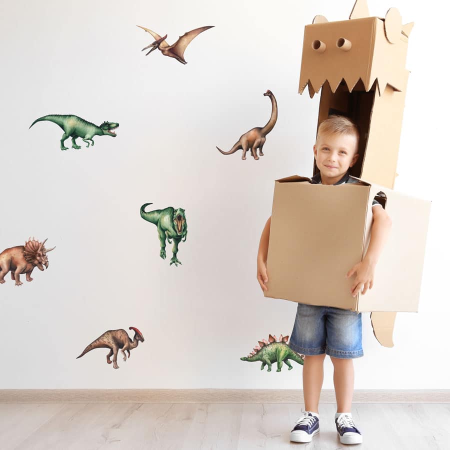 Jurassic dinosaur wall stickers perfect for creating a simple dinosaur themed room for your child