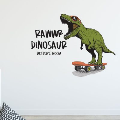 Rawwr dinosaur - personalised wall sticker (Regular size) perfect for creating a unique, fun, dinosaur theme for your child's bedroom
