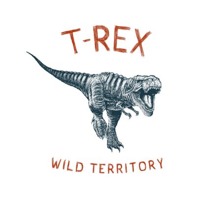 T-Rex wild territory wall sticker (Regular size- monochrome) on a white background)