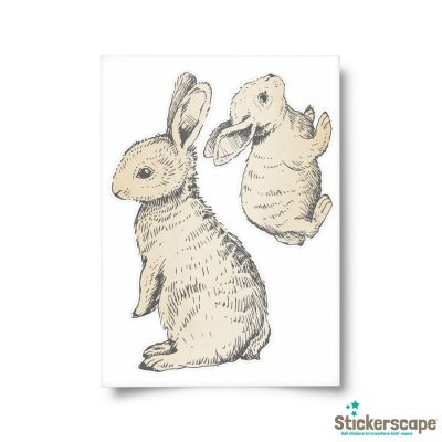 Sketched bunny window stickers perfect for decorating your windows this Easter