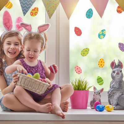 Colourful Easter eggs window stickers a great way to add a fun Easter theme decor to your windows this Easter