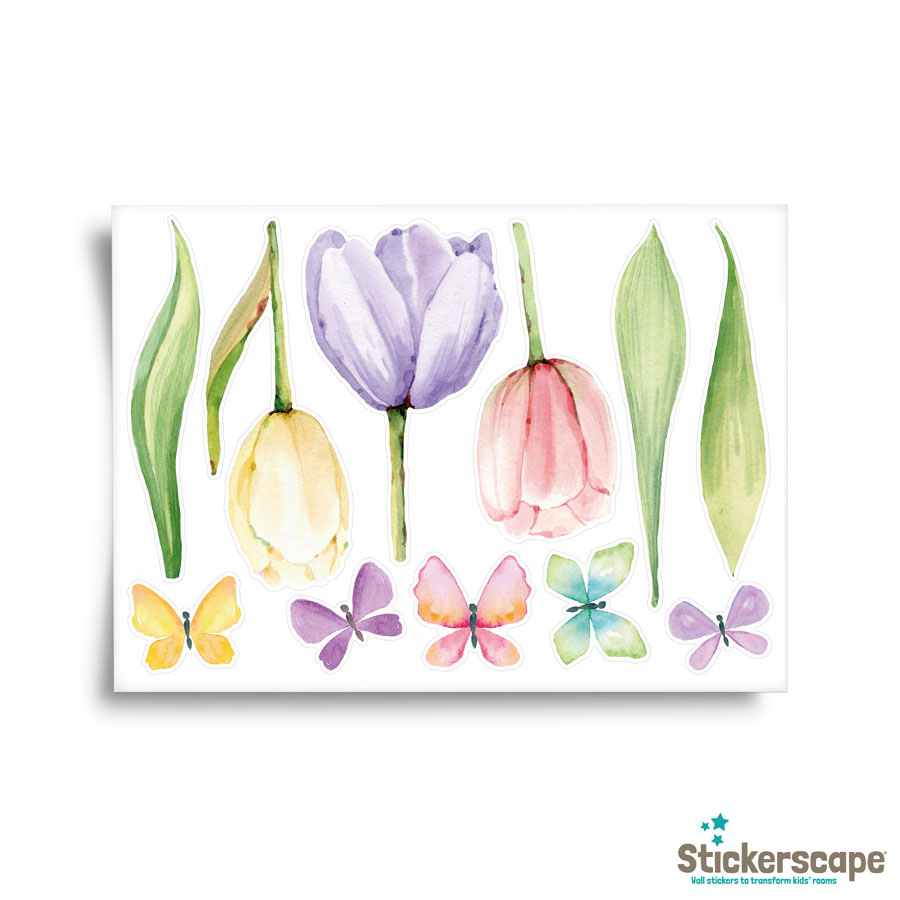 Tulip window stickers (Option 1) on they sheet