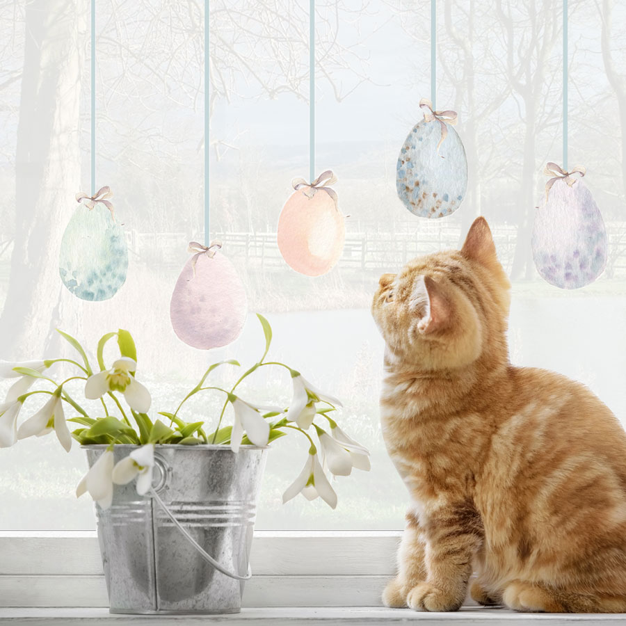 Pastel Easter egg windows stickers perfect for decorating your home this Easter