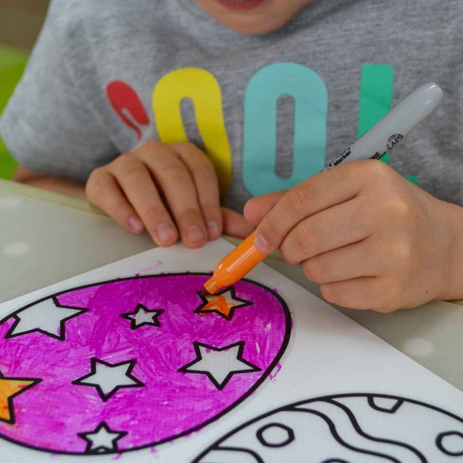 Easter colour in window sticker pack great craft activity to do with the children this Easter