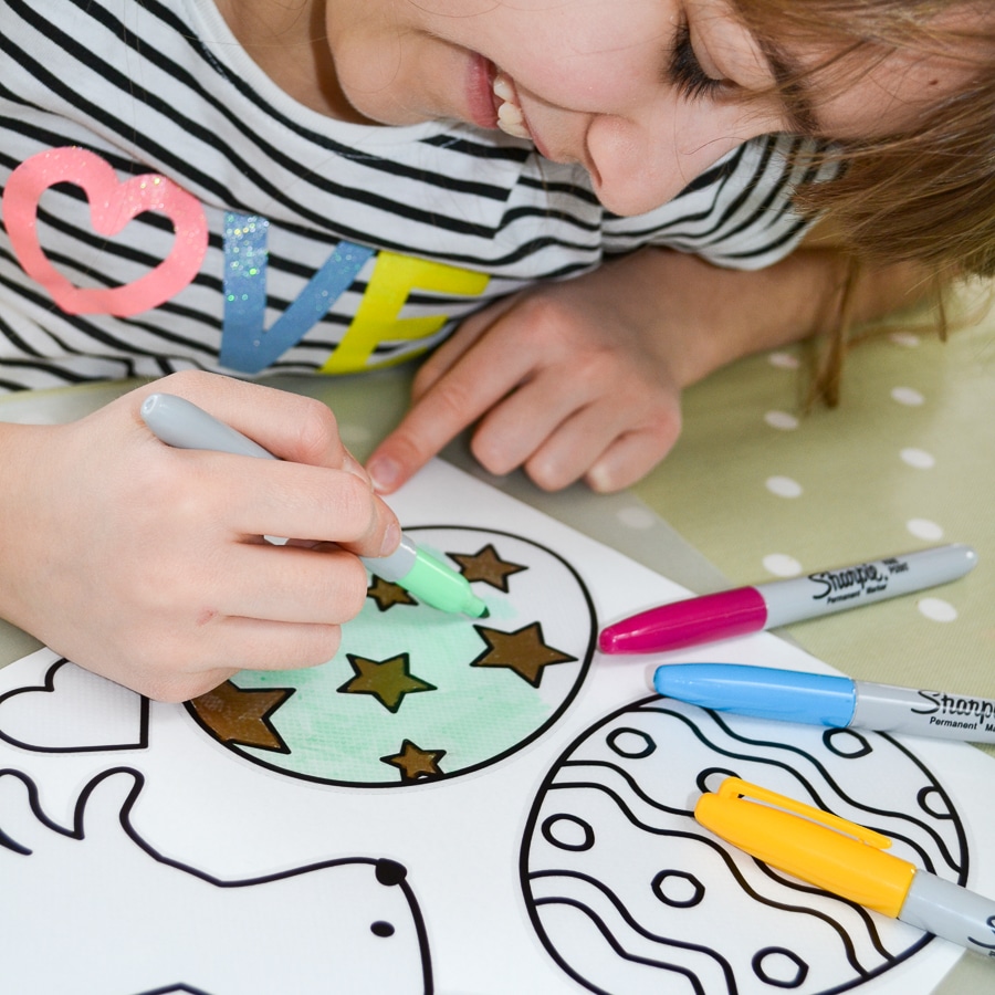 Easter colour in window sticker pack great craft activity to do with the children this Easter