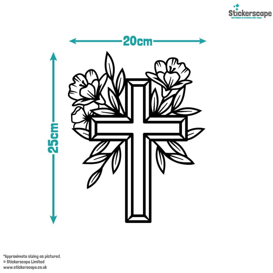 Floral Crosses Colour In Window Stickers