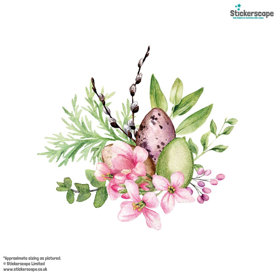 Floral Easter Eggs Window Stickers