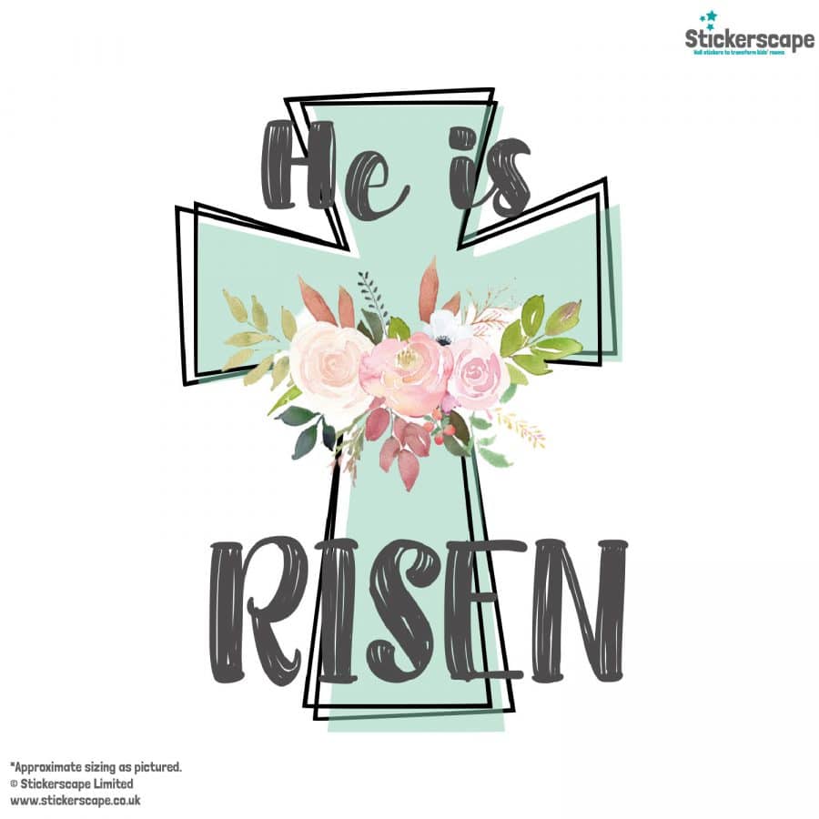 He Is Risen Cross Window Stickers