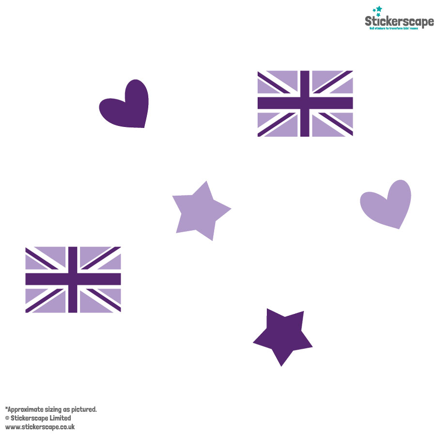 purple jubilee window sticker pack shown on a white background