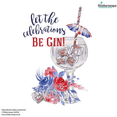 be gin window sticker shown on a white background