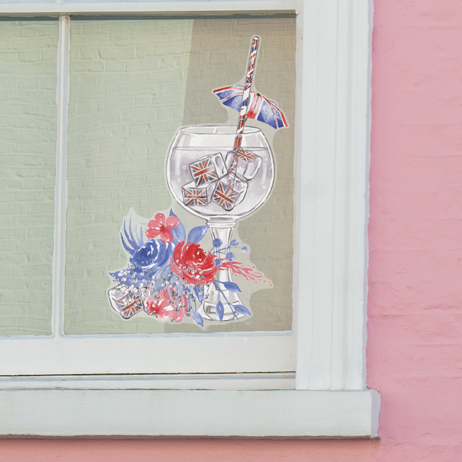 be gin window sticker shown on a window