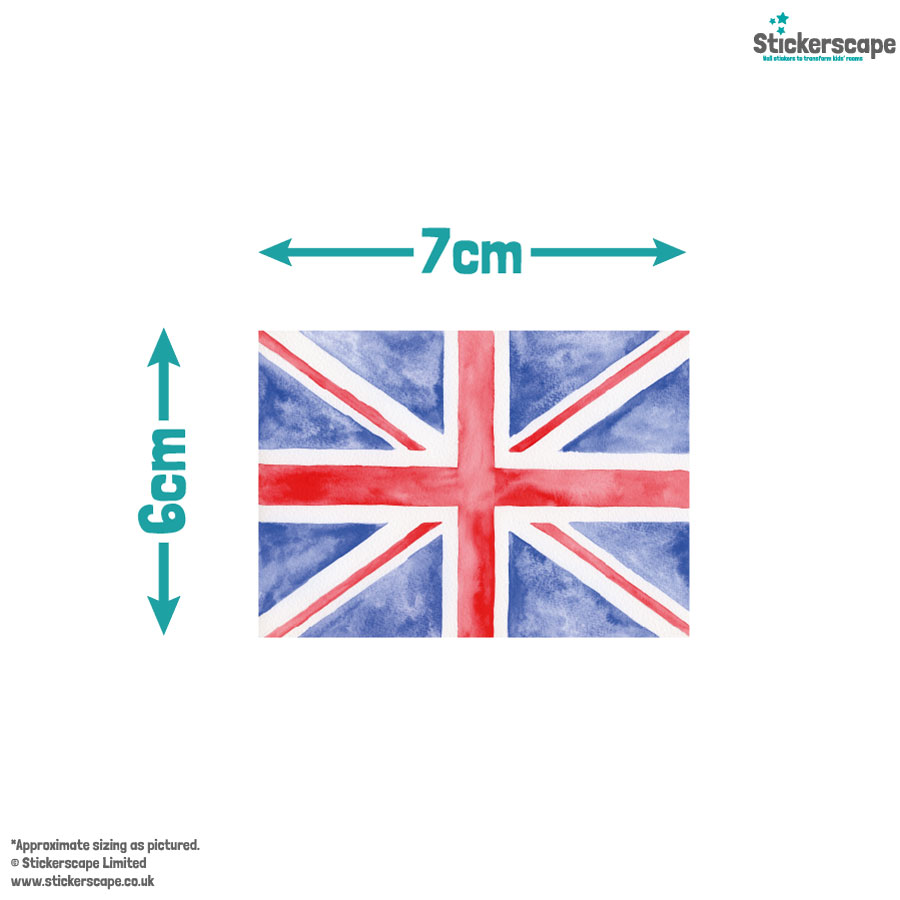 Watercolour Union Jack Window Sticker Pack on white background