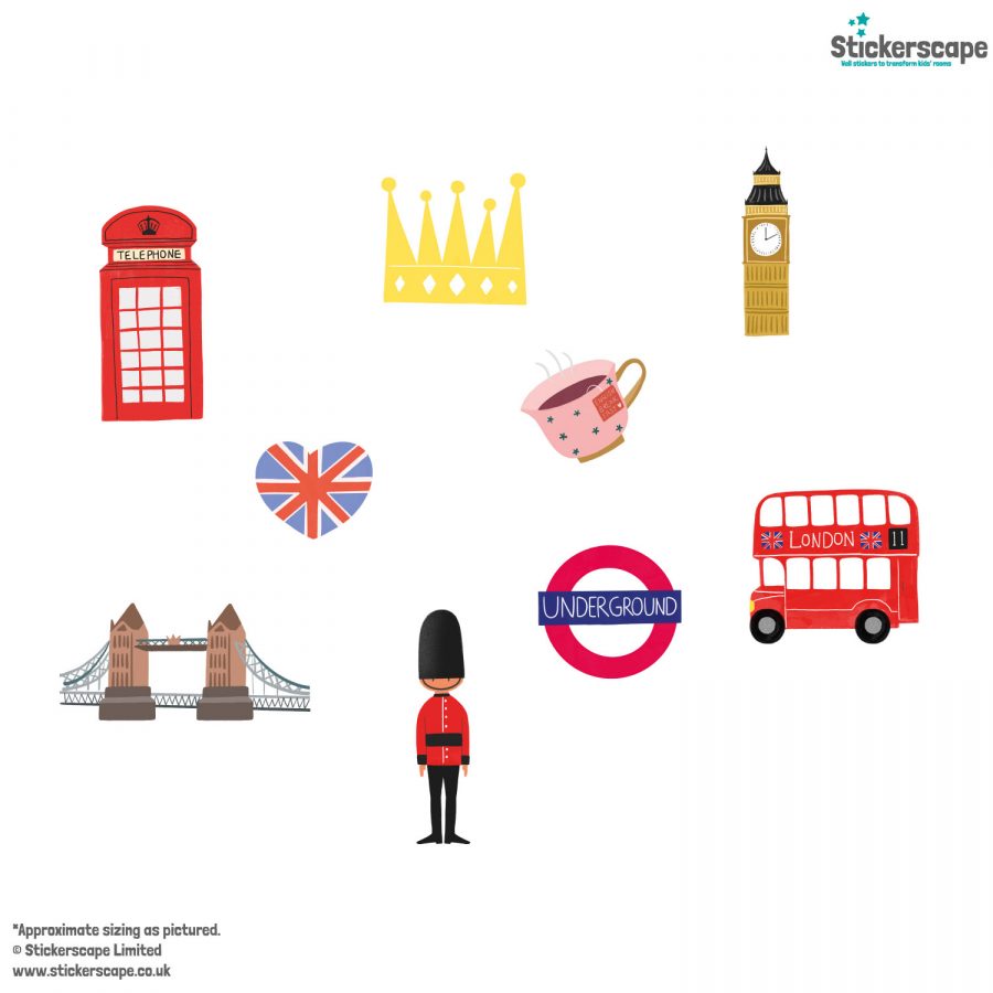 Cute London Window Sticker Pack