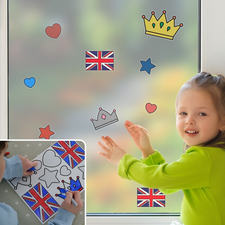 Jubilee colour in window sticker pack