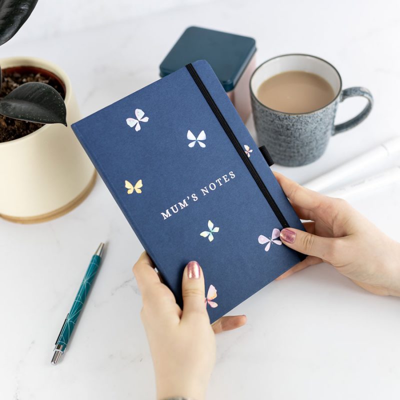 Personalised Butterflies Notebook - Navy