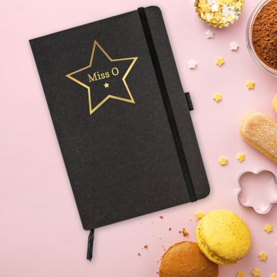 Personalised star foil notebook perfect gift for a birthday or christmas