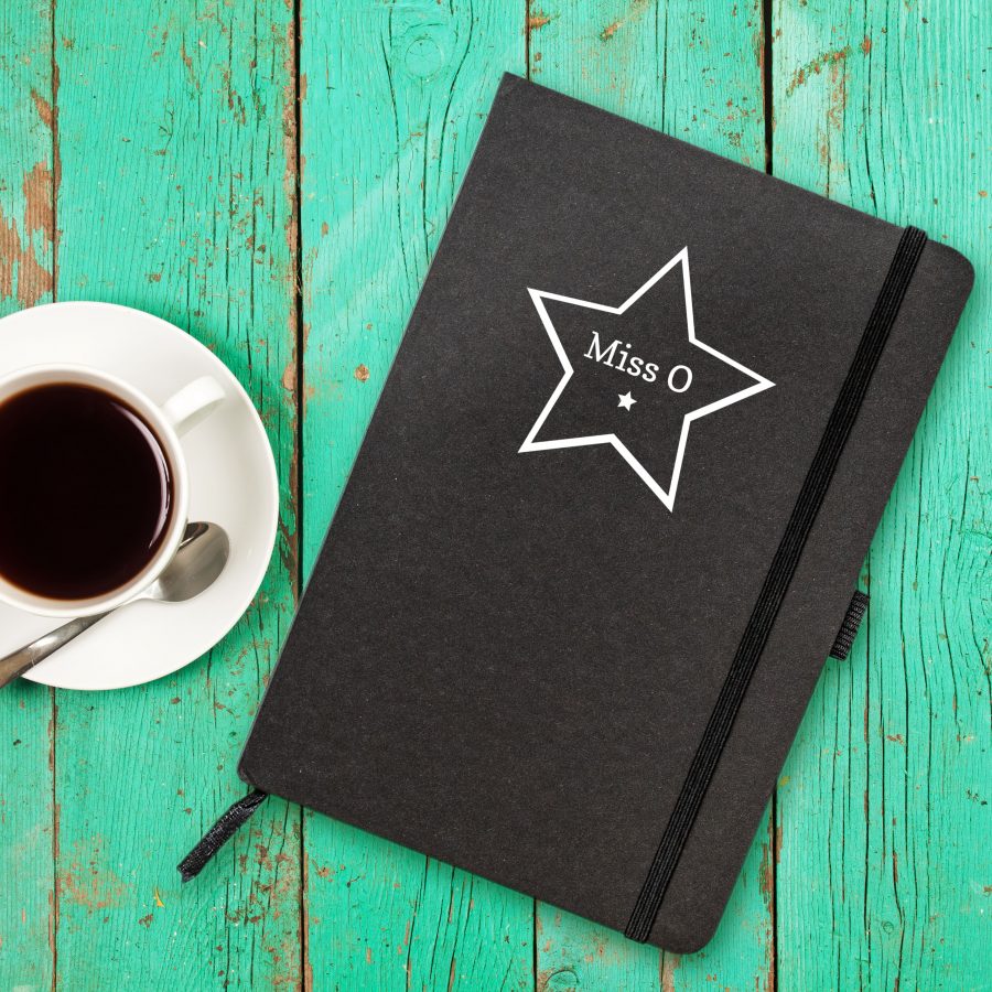 Personalised star foil notebook perfect gift for a birthday or christmas
