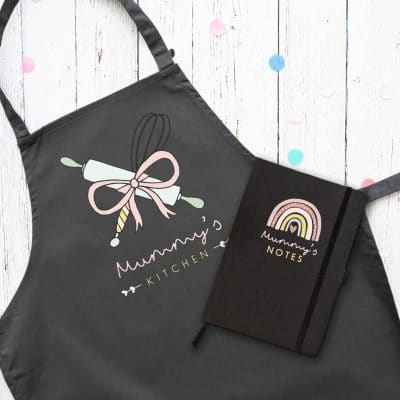 Apron and notebook gift bundle perfect gift for mothers day for mum or nana