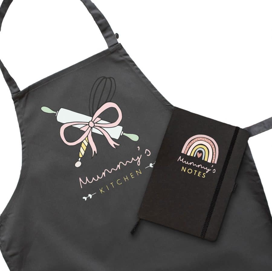 Apron and notebook gift bundle perfect gift for mothers day for mum or nana