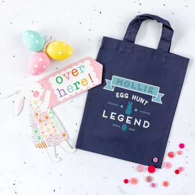 Personalised Easter bags banner perfect for Easter egg hunts with children