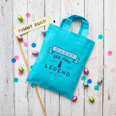 Personalised Easter egg hunt legend bag (Blue bag) is the perfect way to make your child's Easter egg hunt super special this year