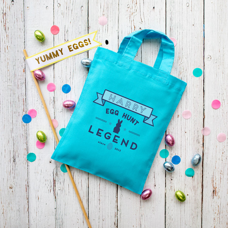 Personalised Easter egg hunt legend bag (Blue bag) is the perfect way to make your child's Easter egg hunt super special this year