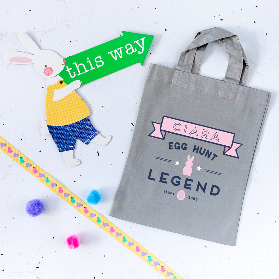 Personalised Easter bags banner perfect for Easter egg hunts with children